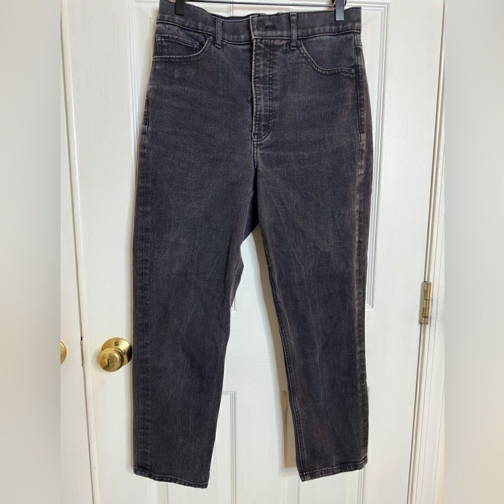 Express Womens High Rise‎ Black Denim Mom Jeans Size 8